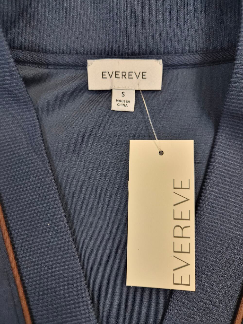 NWT Evereve Corienne Sleek Sweatsheirt Size S Navy Jersey Fabric (1353)